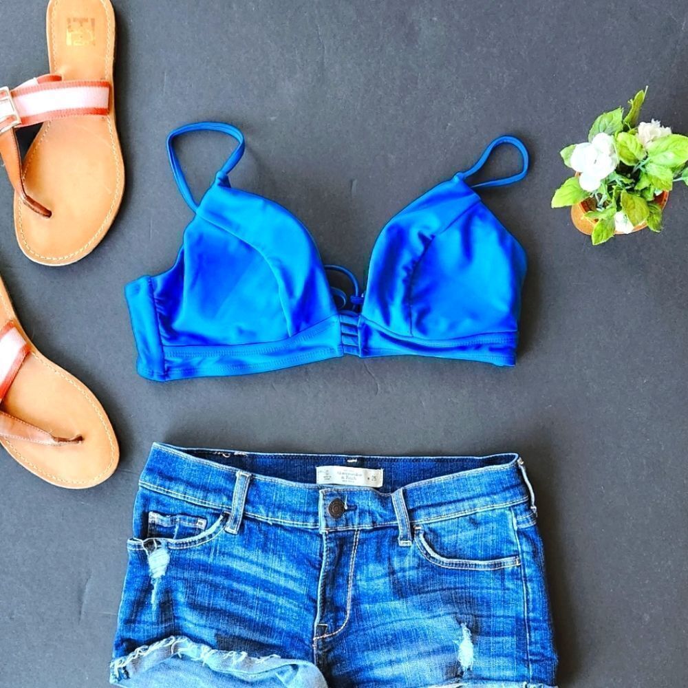 No Boundaries Blue Bikini Top
